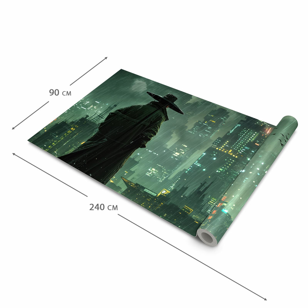 Küchenteppich mit Motiv Stadt in Regen in der Grösse 80x300 cm für Ordnung & Übersicht