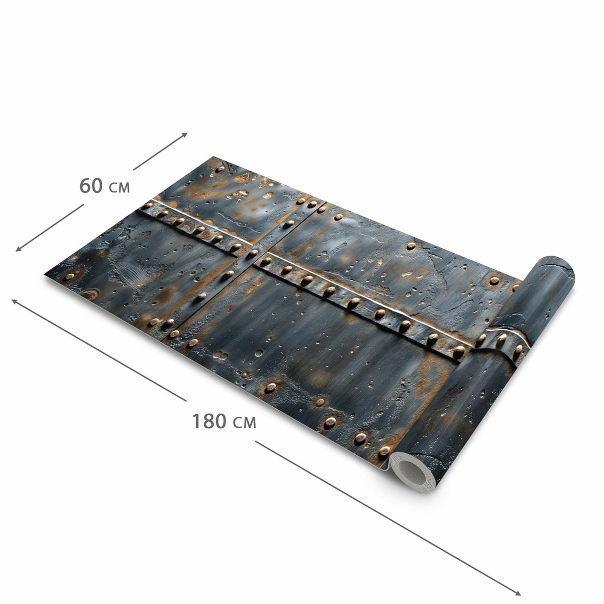 Abwaschbarer Küchenläufer mit Motiv Metalltür Design in der Größe 80x280 cm für angenehme Haptik