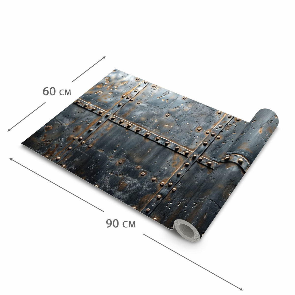 Langlebiger Teppich für Küche mit Motiv Metalltür Design in der Grösse 80x280 cm