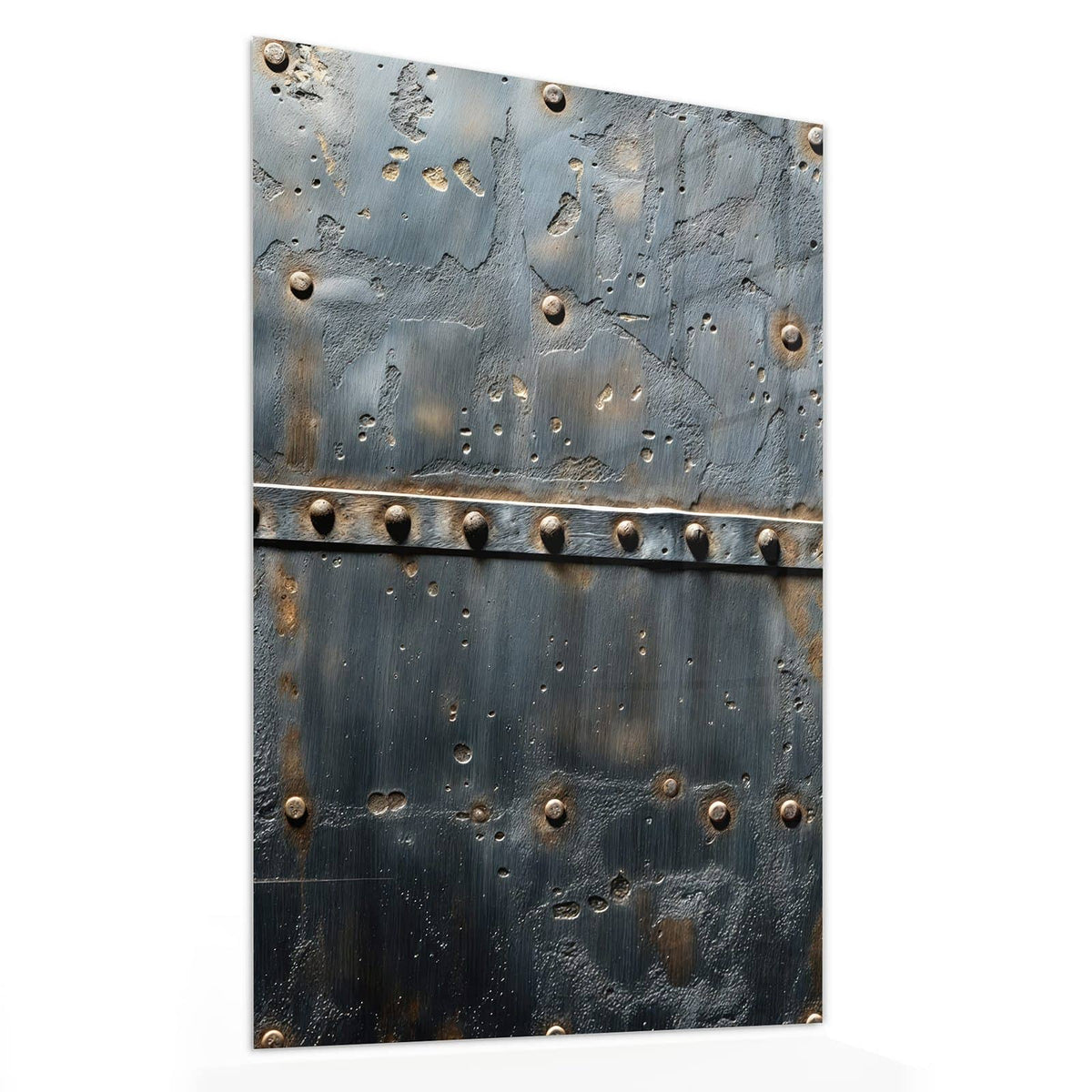 11 Größen – von 30 × 60 bis 60 × 150 cm – Wandbild - Stahl mit Nieten - Hochformat