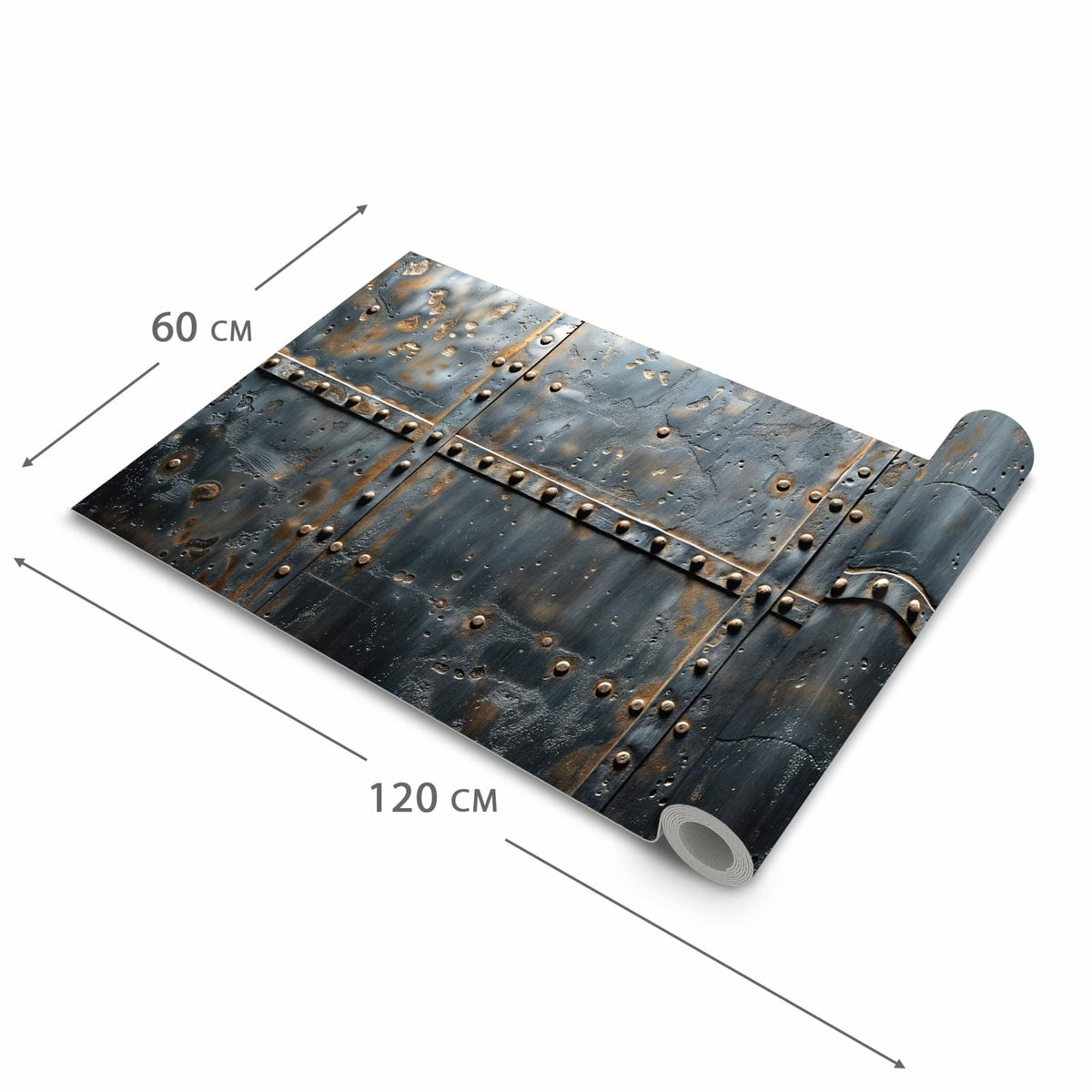 Waschbarer rutschfester Küchenläufer mit Motiv Metalltür Design in der Grösse 80x280 cm