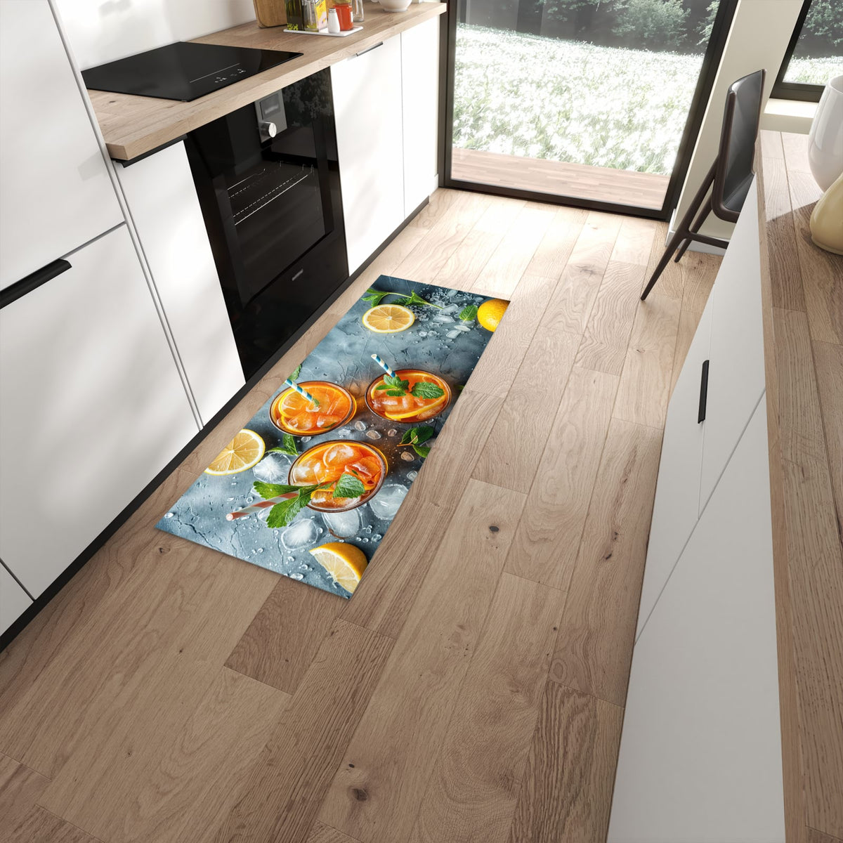Abriebfester Küchenteppich mit Motiv Sommerlicher Drink in moderner Küche #grösse_60 x 150 cm