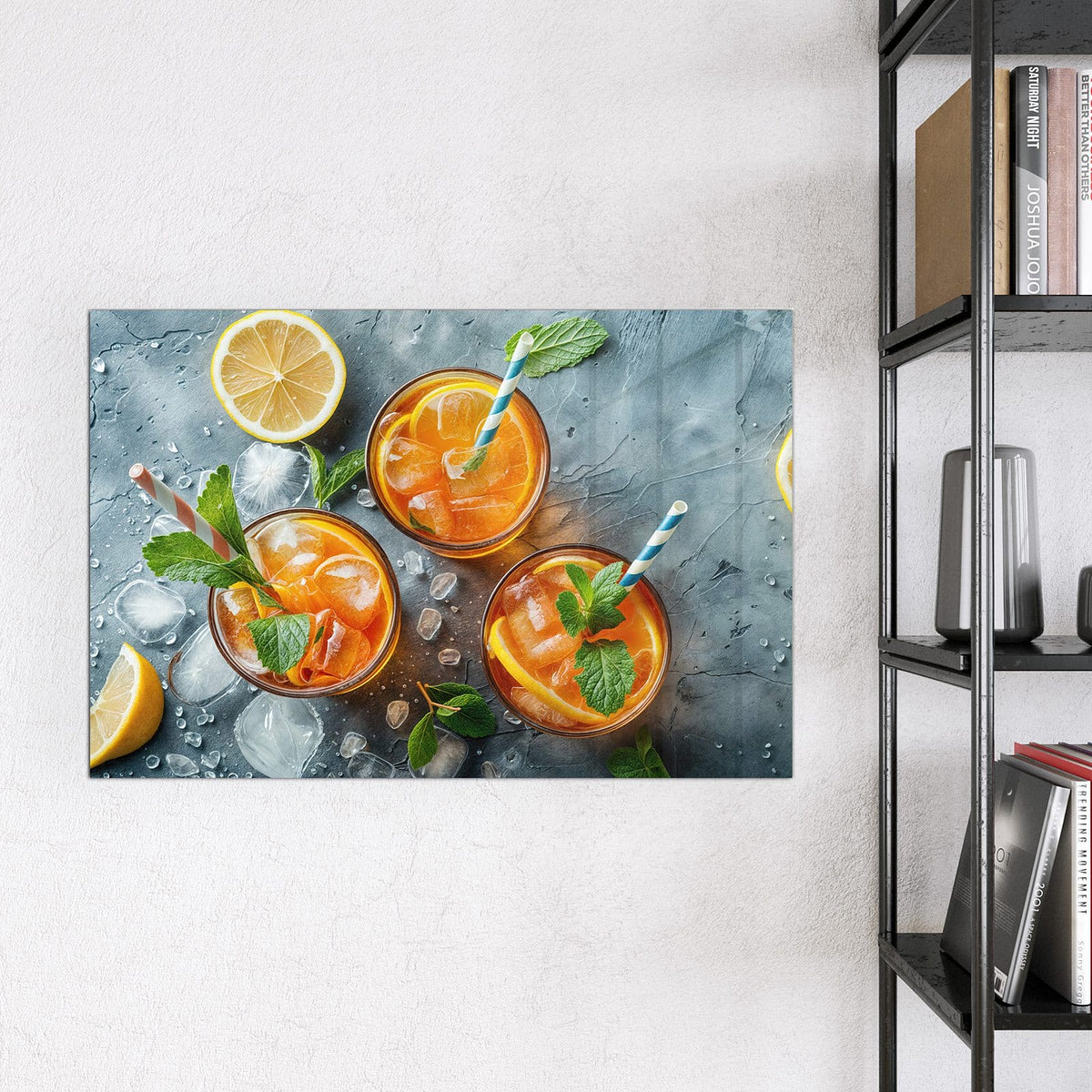 9 Größen – von 30 × 30 bis 120 × 90 cm – Magnettafel - Drei Drinks mit Zitrone