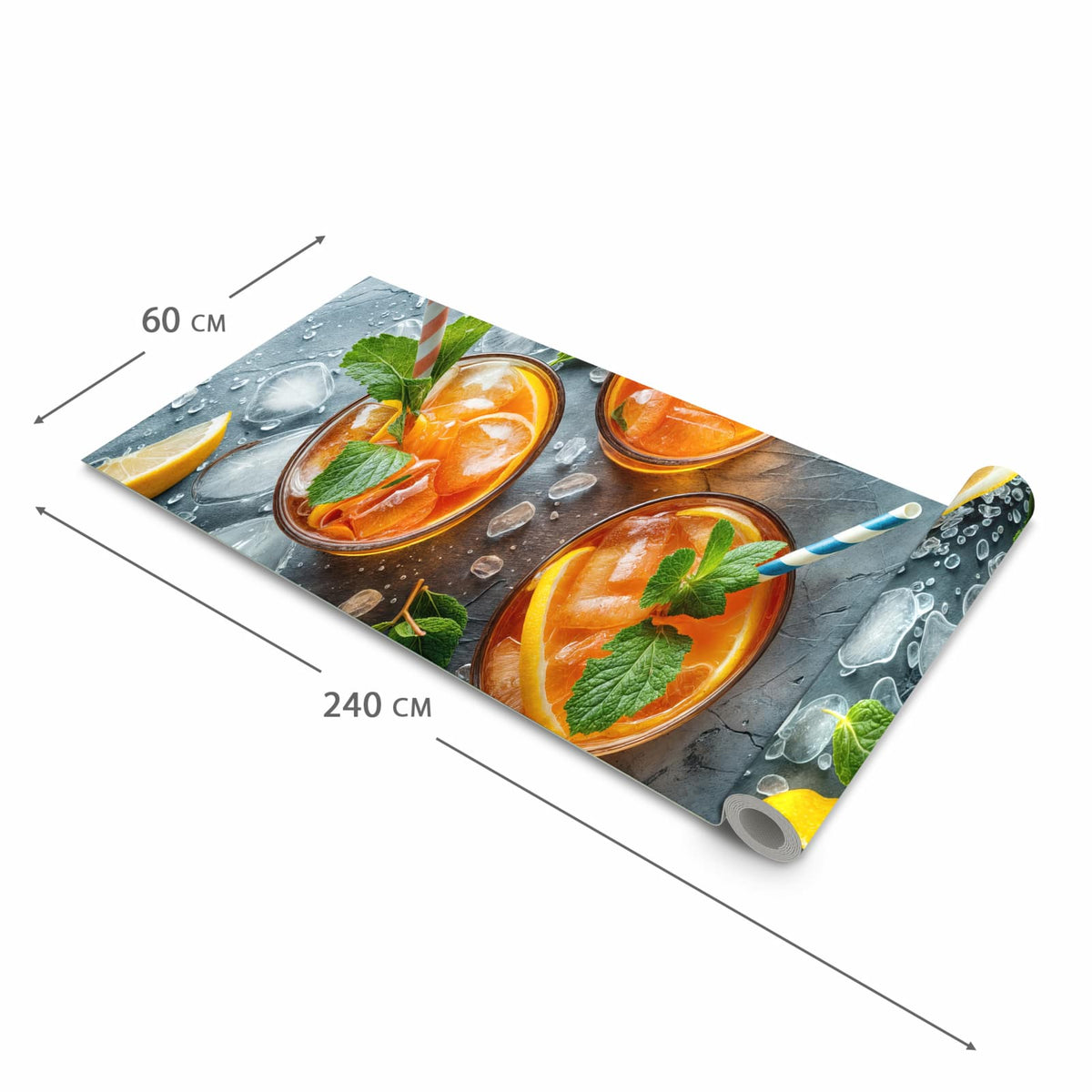 UV-beständiger Küchenläufer mit Motiv Sommerlicher Drink in der Grösse 80x280 cm