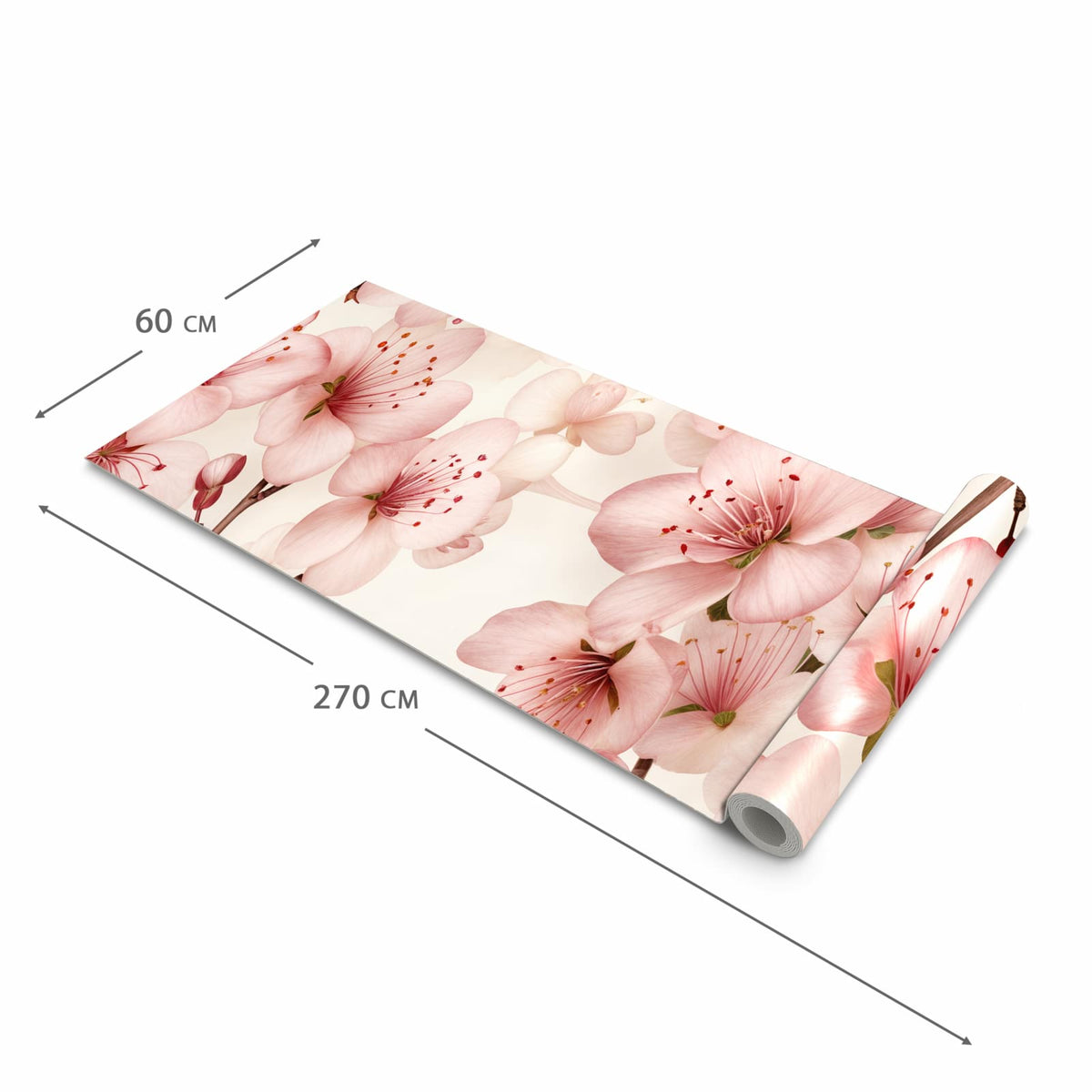 Langlebiger Bodenläufer mit Motiv Kirschblüten in der Grösse 80x250 cm