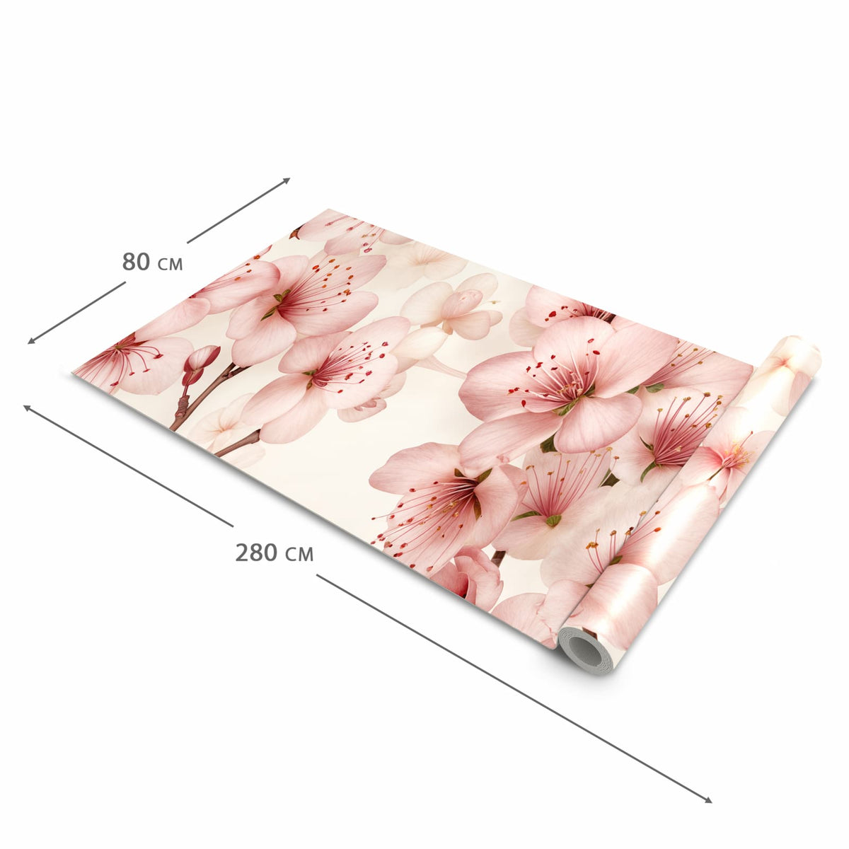 Bodenschonender rutschfester Küchenteppich mit Motiv Kirschblüten in der Grösse 80x250 cm