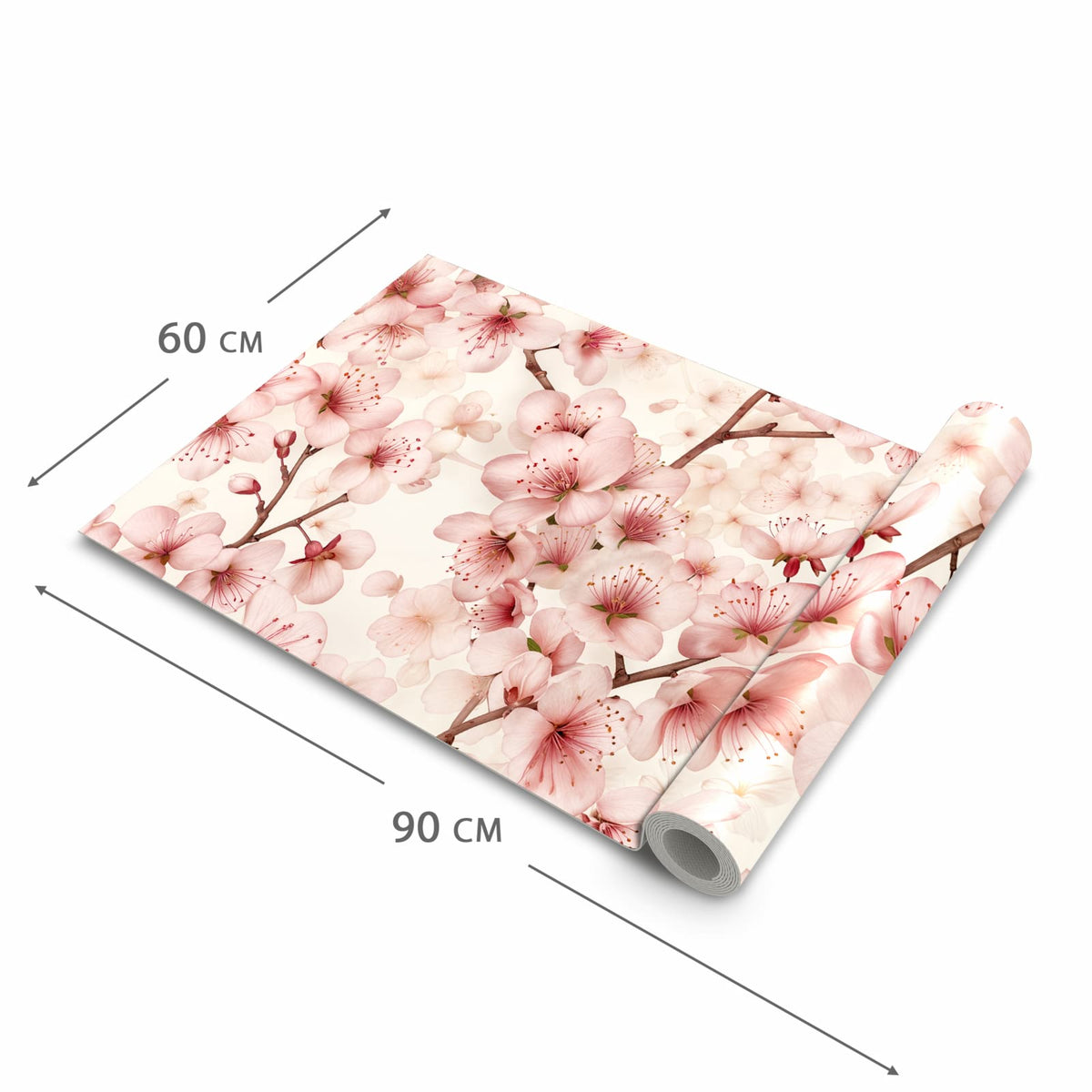 Feuchtigkeitsresistenter Küchenteppich mit Motiv Kirschblüten in der Grösse 80x250 cm