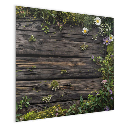 Magnettafel mit dem Motiv Wildblumen auf Holz