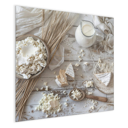 Magnettafel mit dem Motiv Käse und Weizenähren