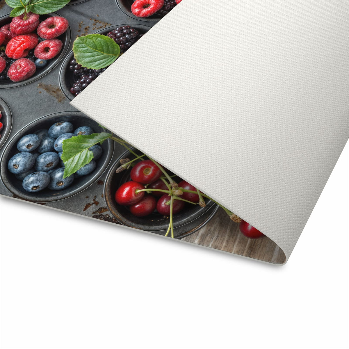 Bodenschonender waschbarer Läufer für die Küche mit Motiv Bunte Beeren