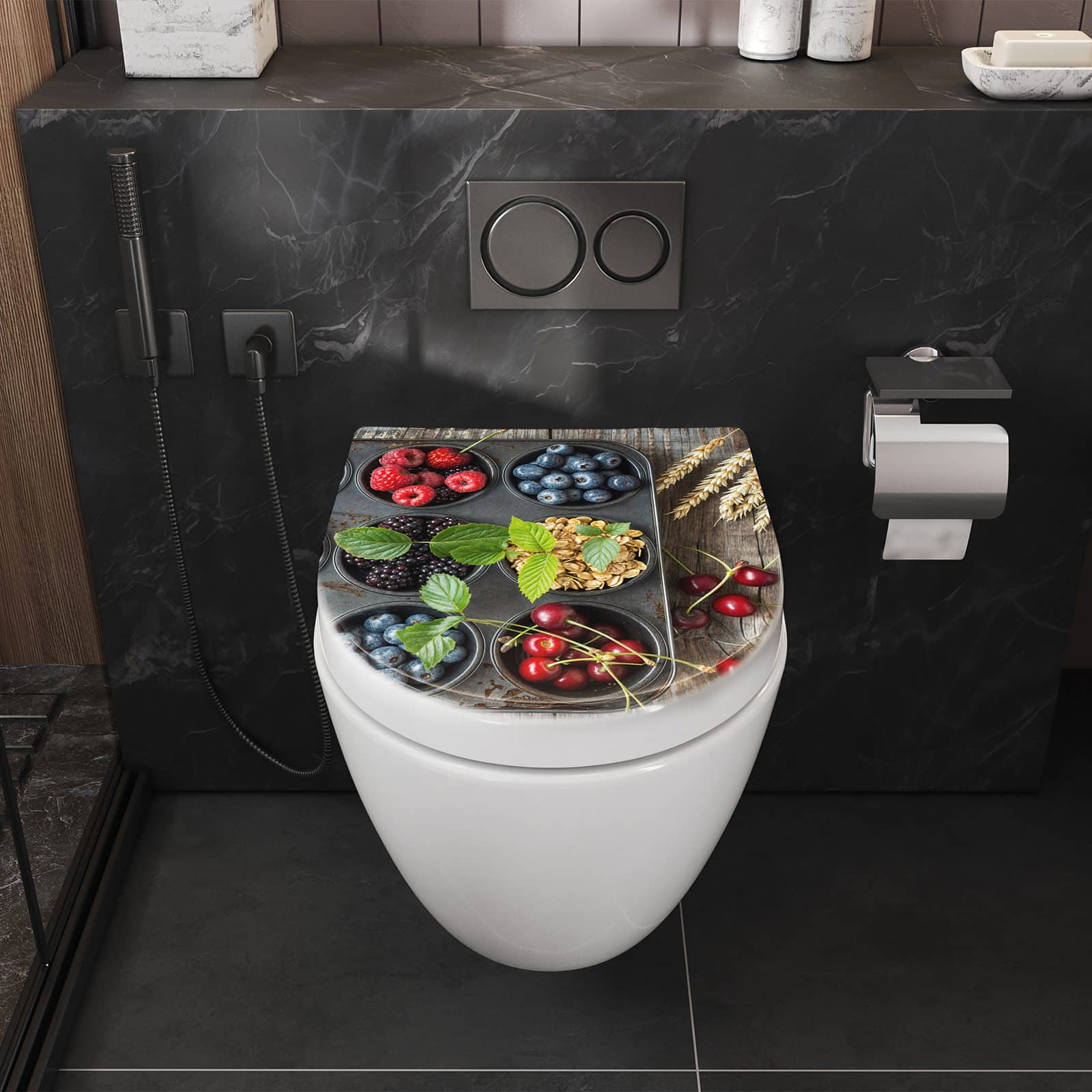 WC-Sitz mit Absenkautomatik Bunte Beeren