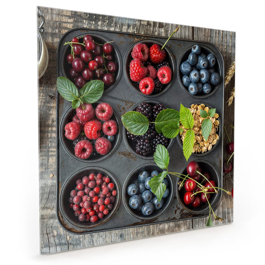 Maße Küchenrückwand Beeren in Muffinform aus Glas