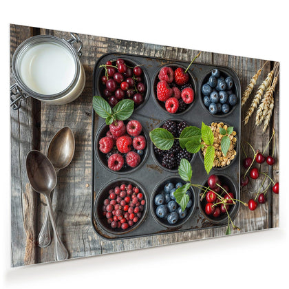 Wandbild mit dem Motiv Beeren in Muffinform