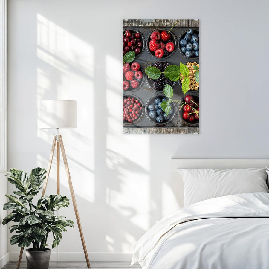 Maße Wandbild - Beeren in Muffinform - Hochformat