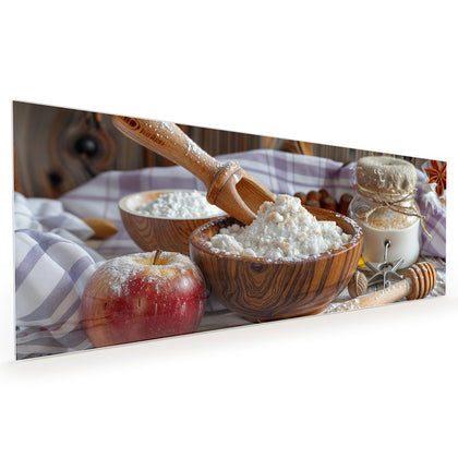 Küchenrückwand mit dem Motiv Rustikales Backen