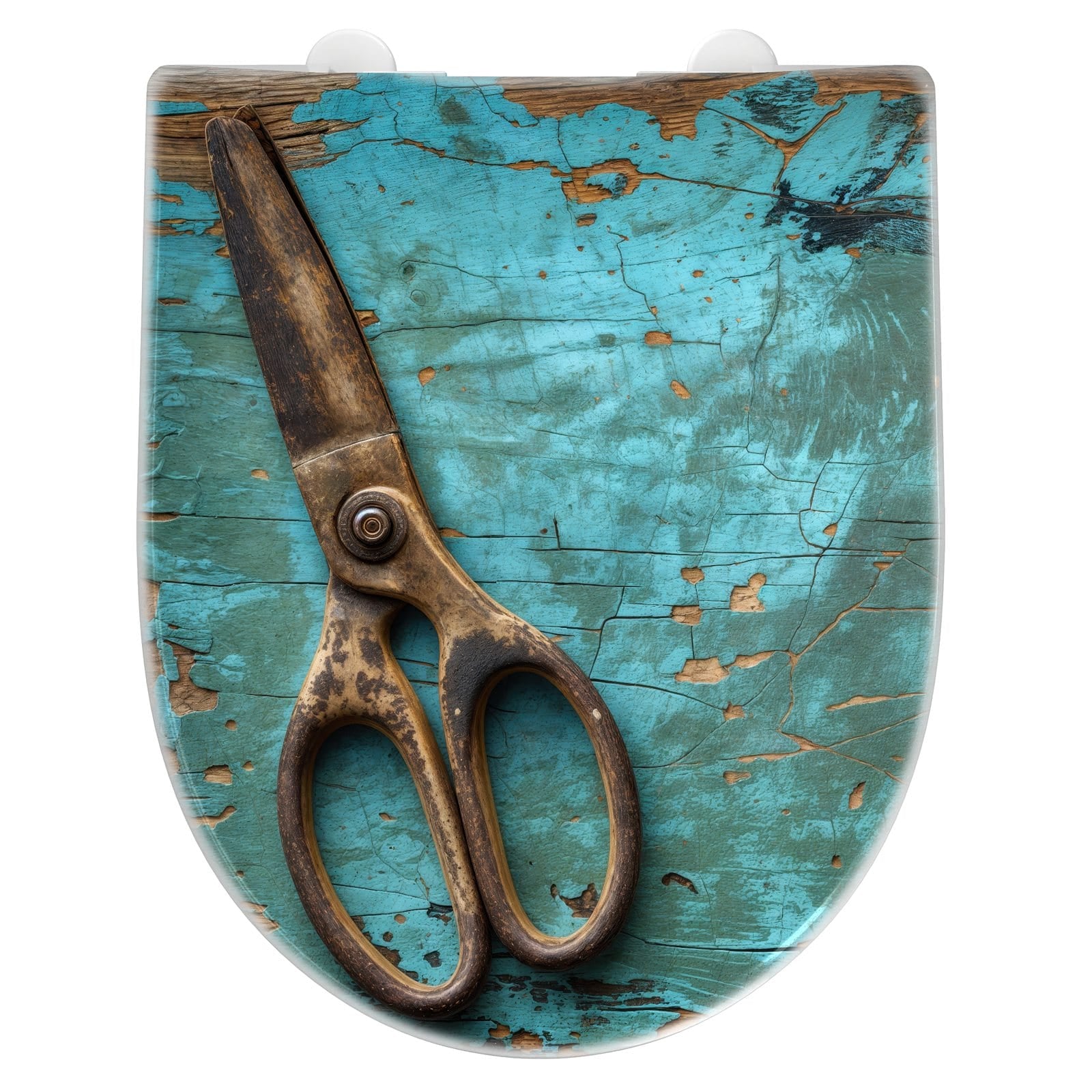 WC-Sitz mit Absenkautomatik Alte Schereauf Holz