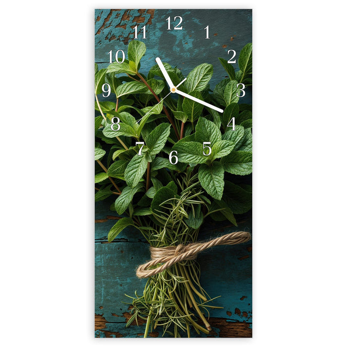 Wanduhr Alte Schereauf Holz aus Glas – Hochformat 30 × 60 cm mit Ziffernblatt Klassisch
