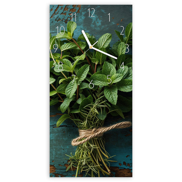 Wanduhr Alte Schereauf Holz aus Glas – Hochformat 30 × 60 cm mit Ziffernblatt Elegant