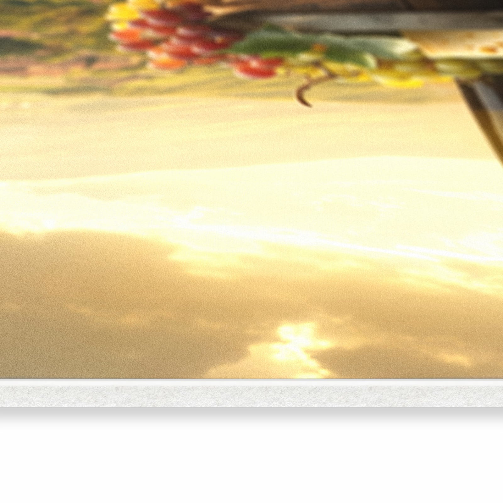 Schmutzabweisender waschbarer Küchenteppich mit Motiv Weinland Idylle in seitlicher Ansicht