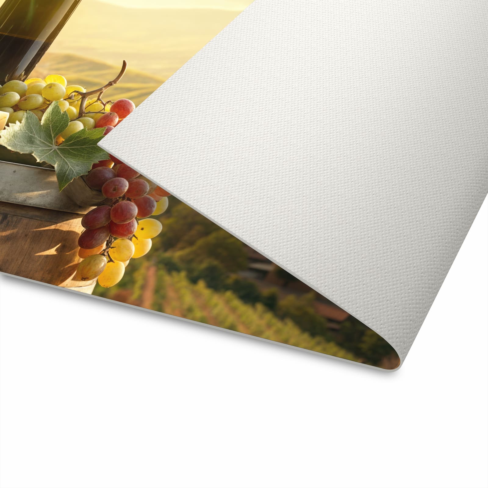 Strapazierfähiger Küchenvorleger mit Motiv Weinland Idylle auf der Unterseite