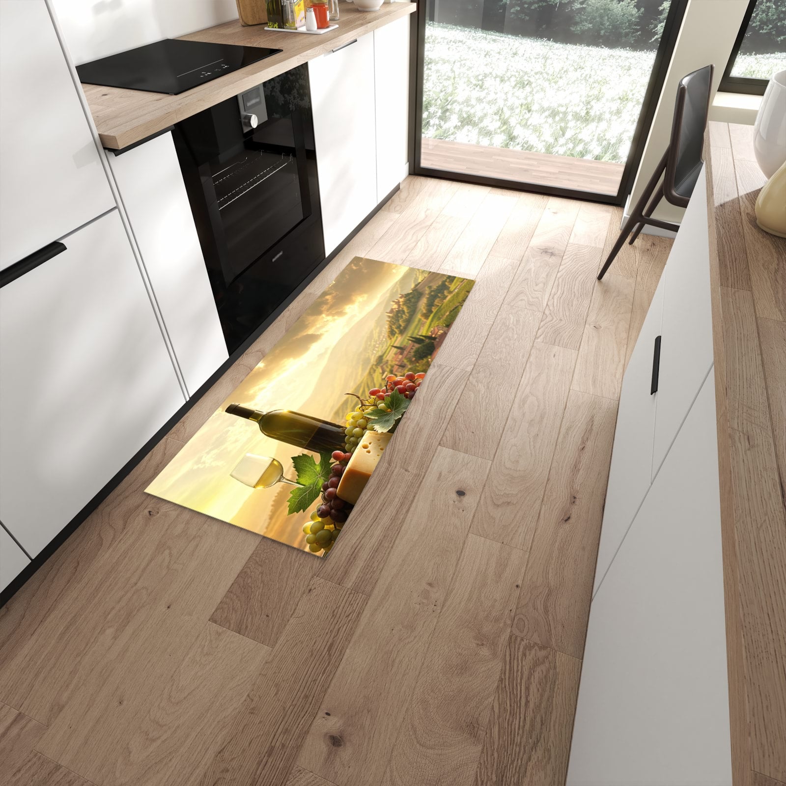 Küchenläufer mit Motiv Weinland Idylle für sicheren Stand im Eingangsbereich #grösse_60 x 150 cm