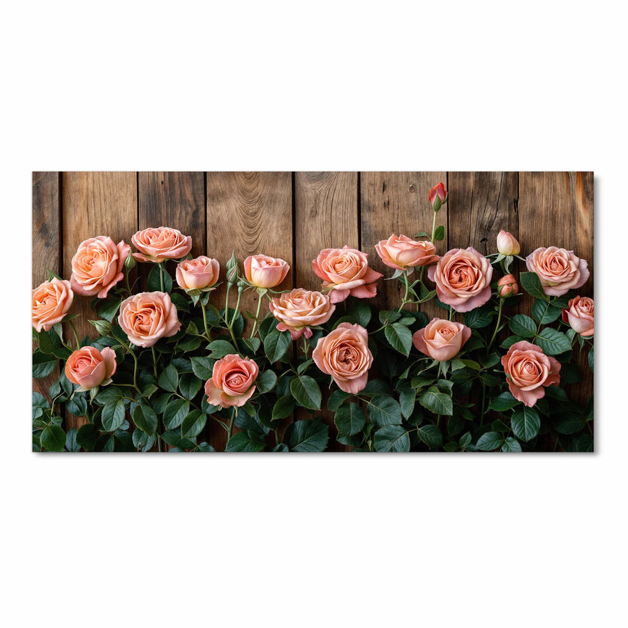 Maße Küchenläufer - Rosen vor Holzwand