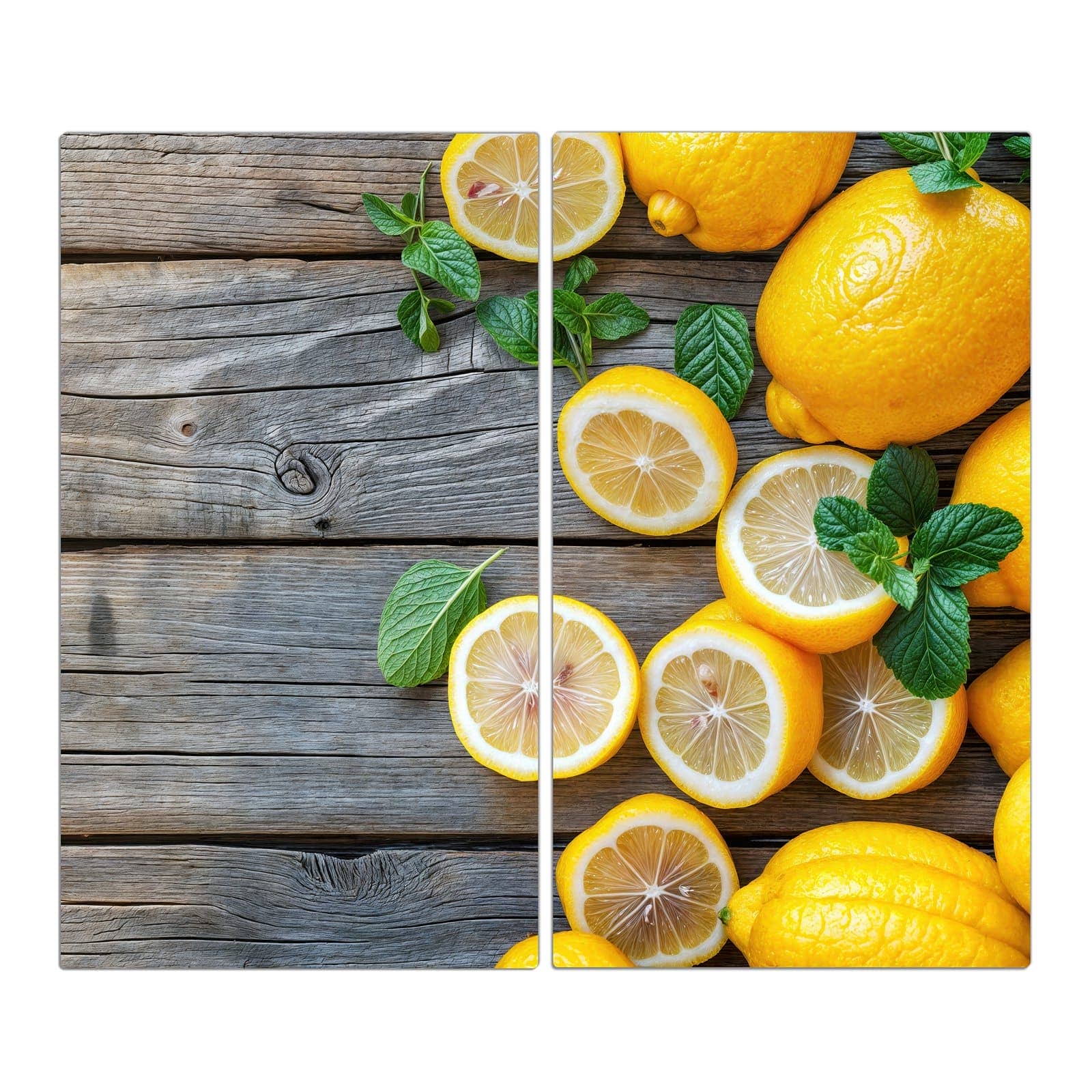 2-teilige Abdeckplatten mit Lemon Fresh-Motiv in der Frontansicht