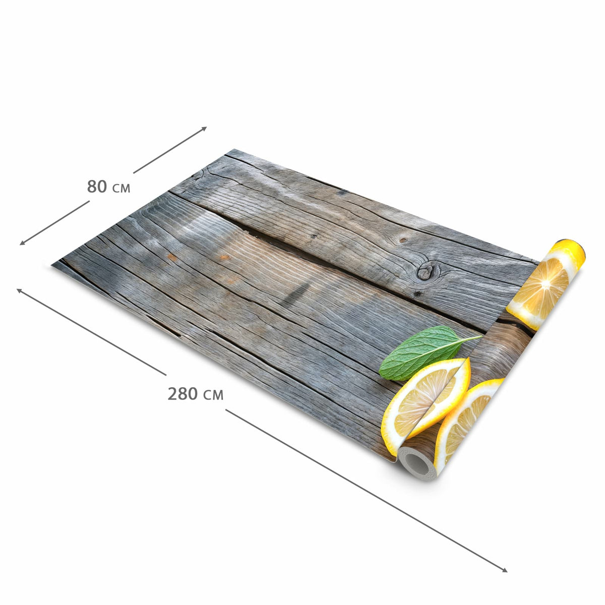 Geruchsneutraler waschbarer Küchenteppich mit Motiv Lemon Fresh in der Grösse 60x240 cm