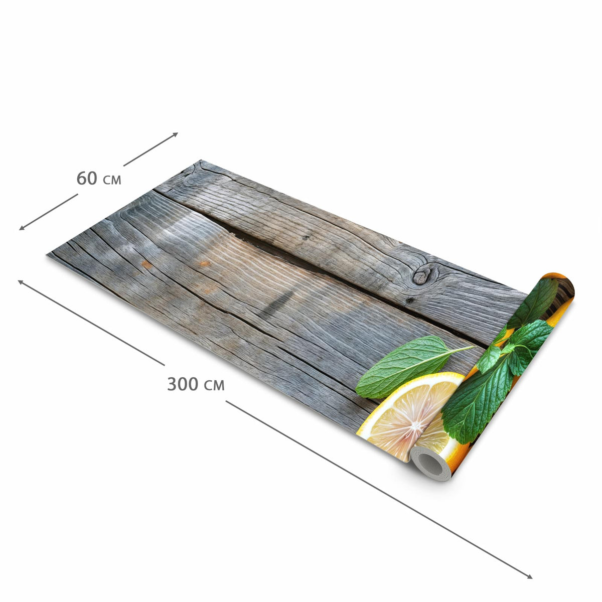 Waschbarer Küchenteppich mit Motiv Lemon Fresh in der Grösse 60x240 cm für Trittkomfort
