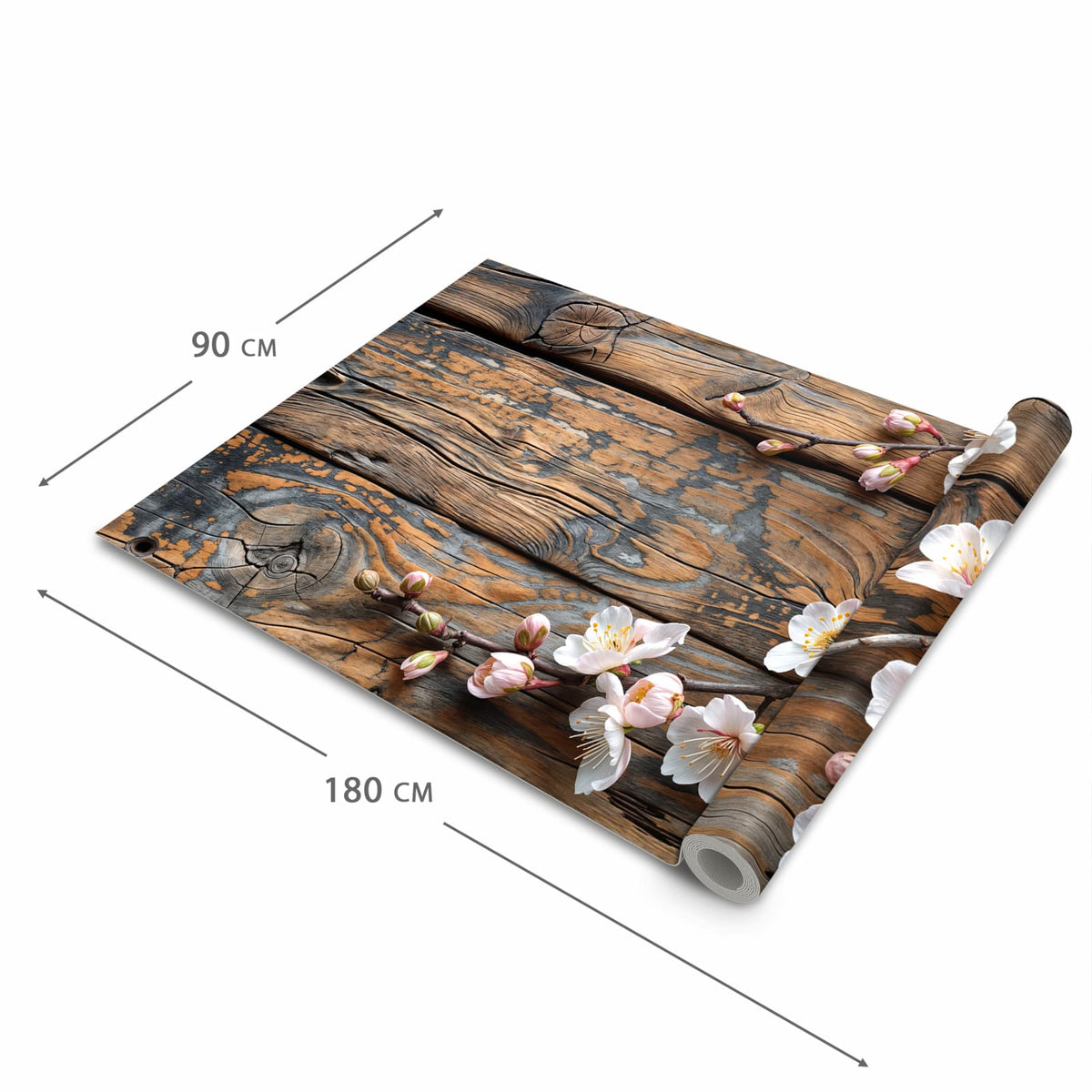 Komfortabler Küchenteppich mit Motiv Kirschblüten Holz in der Grösse 60x180 cm für die Küche