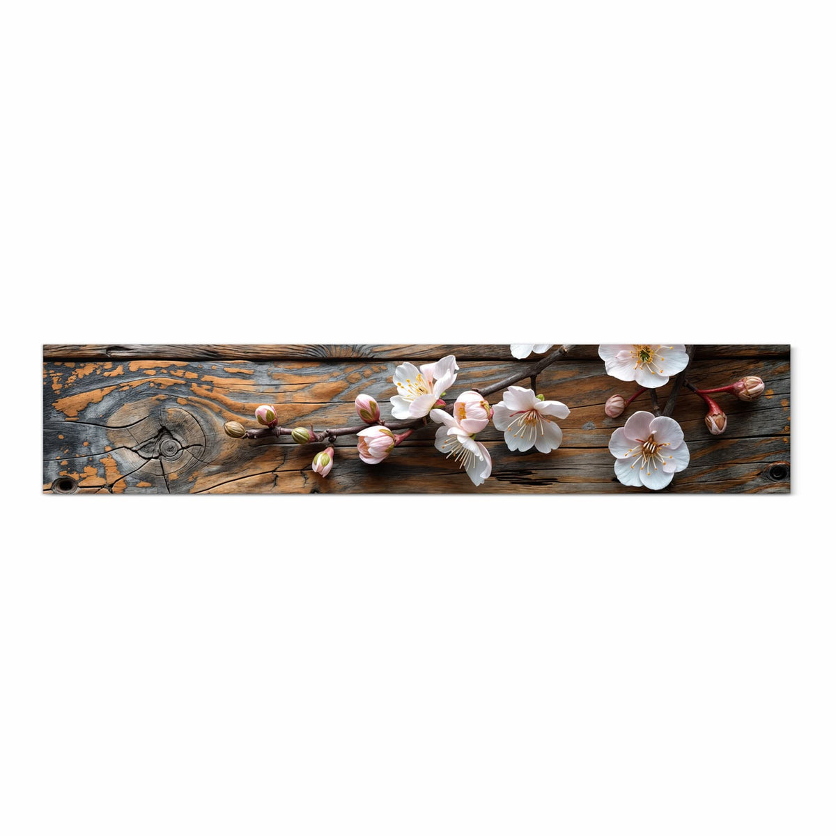 Komfortabler Küchenläufer mit Motiv Kirschblüten Holz in Frontansicht