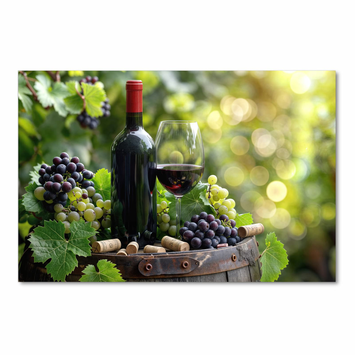 Langlebiger Läufer für Eingangsbereich mit Motiv Wein Und Trauben in Frontansicht