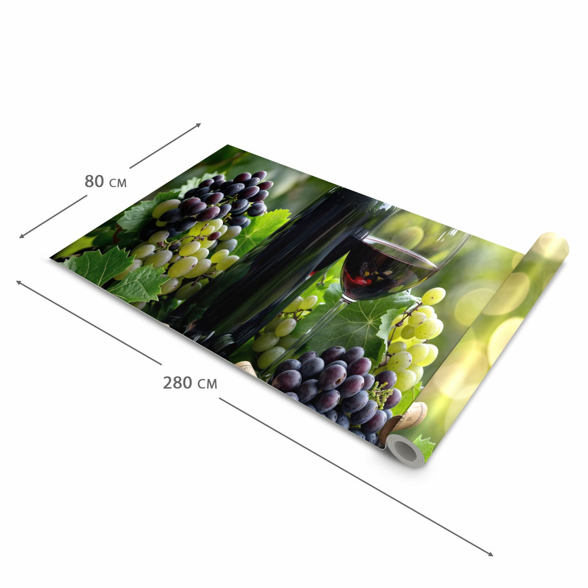 Komfortabler Küchenläufer mit Motiv Wein Und Trauben in der Grösse 60x180 cm