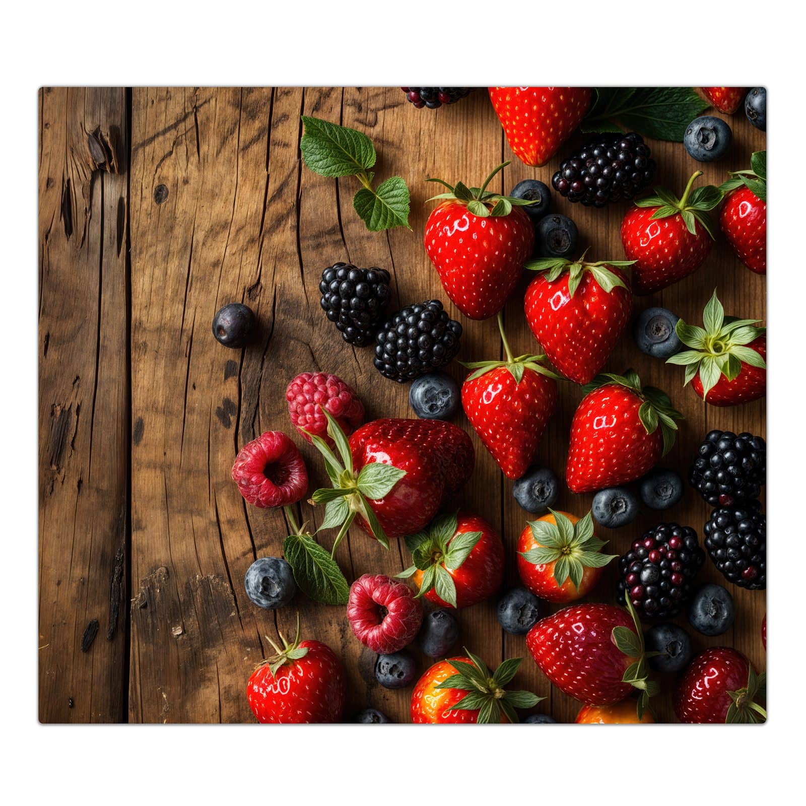 1-teilige Herdplattenabdeckung mit Frische Beeren Exquisit-Motiv in der Frontansicht #grösse_1-Teilig (60x52cm)