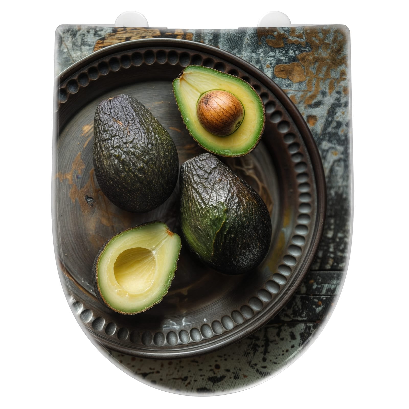 WC-Sitz mit Absenkautomatik Avocados Holzteller