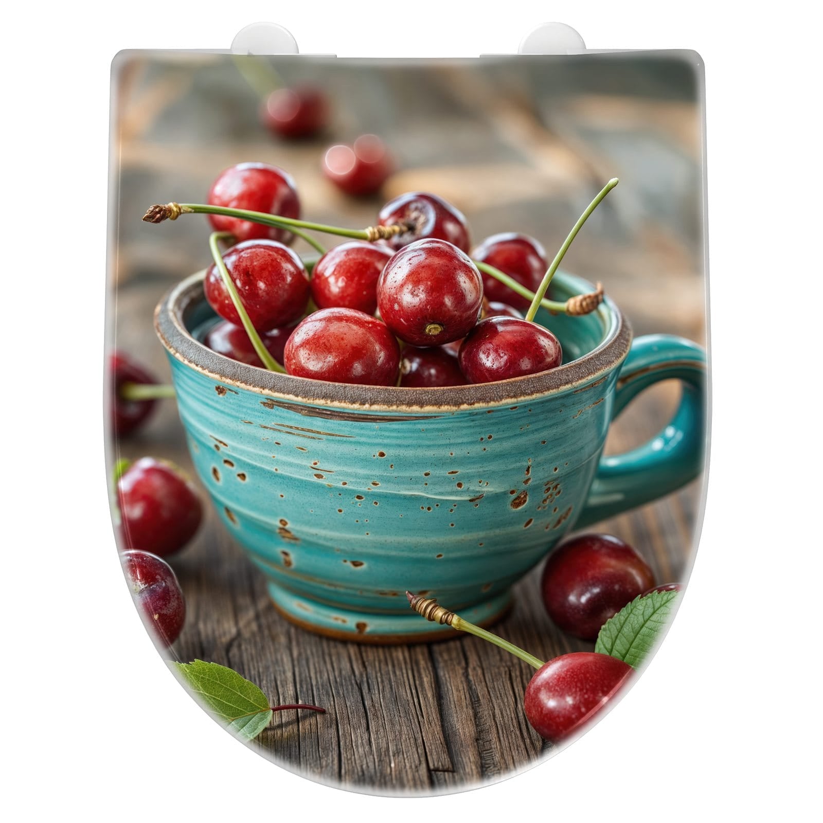 WC-Sitz mit Absenkautomatik Tasse mit Kirschen