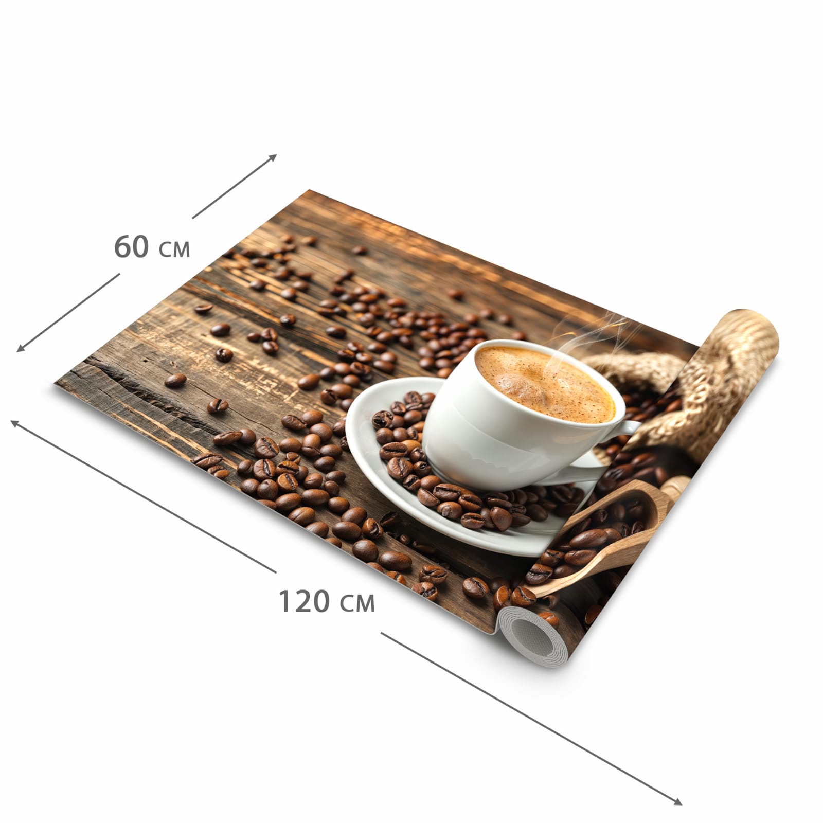 Schmutzabweisender Läufer Eingangsbereich mit Motiv Kaffee Geniessen in der Grösse 90x240 cm