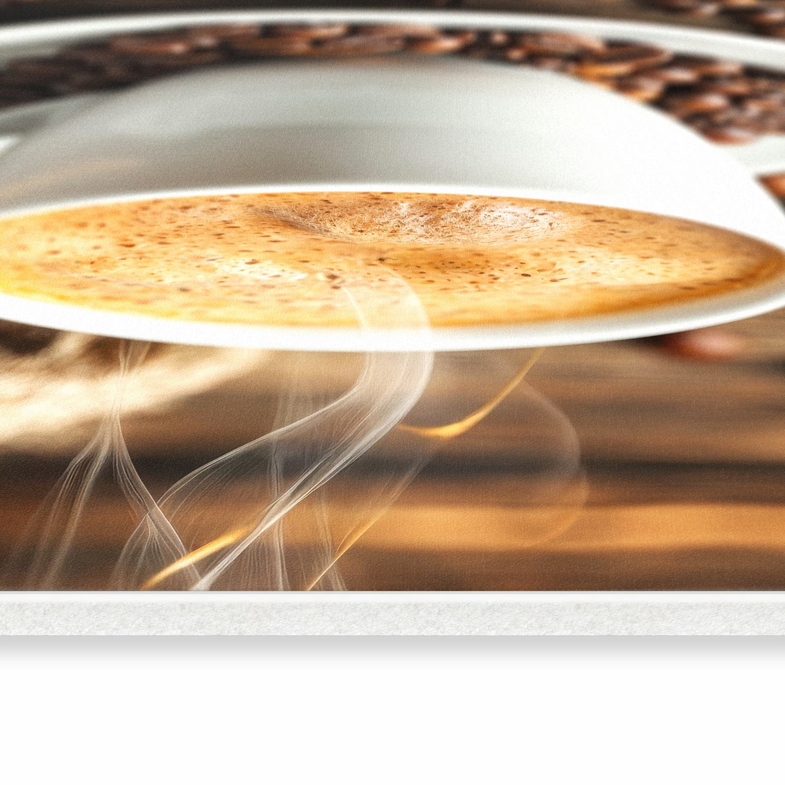 Küchenvorleger mit Motiv Kaffee Geniessen in seitlicher Ansicht für Ordnung