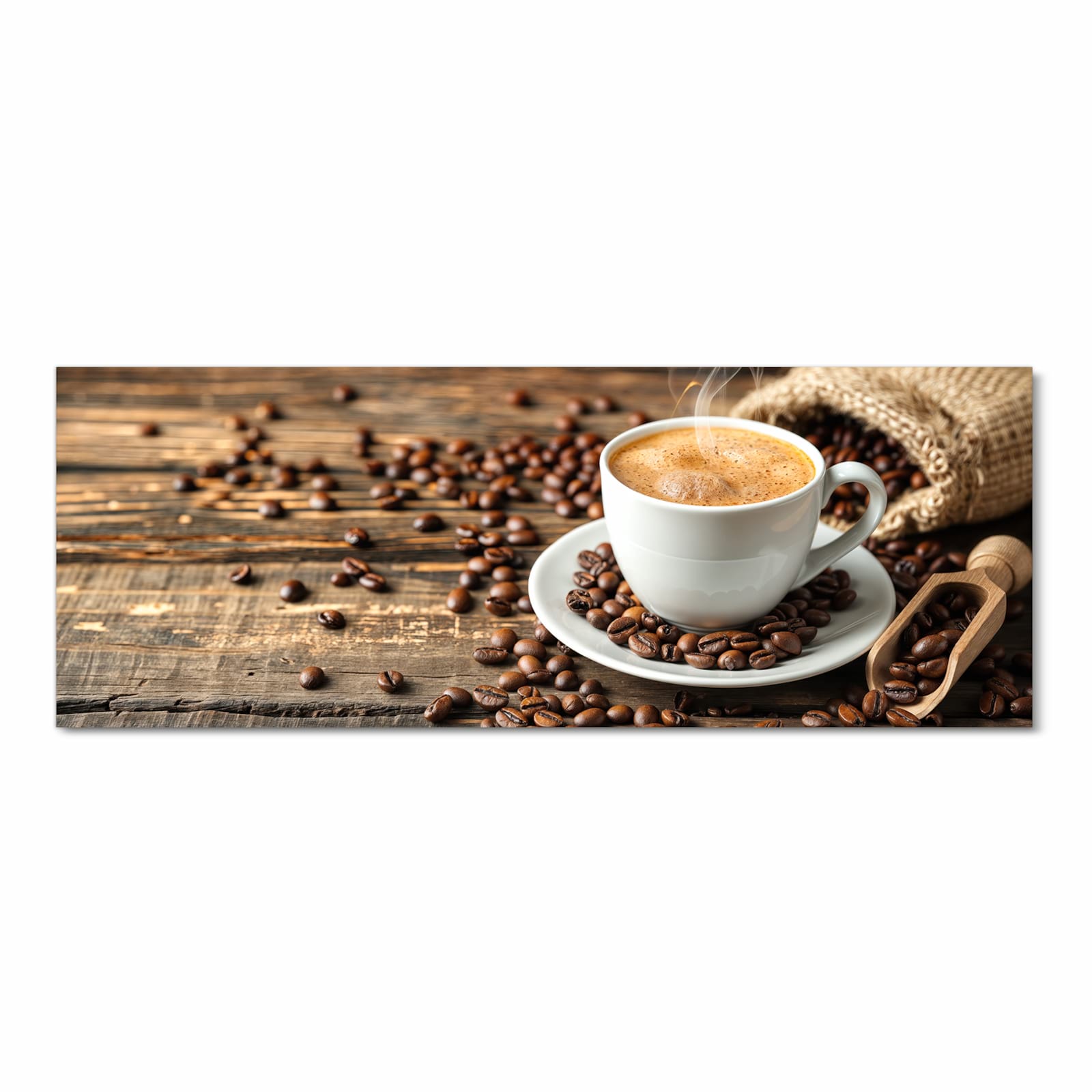 Rutschfester Küchenvorleger mit Motiv Kaffee Geniessen in Frontansicht