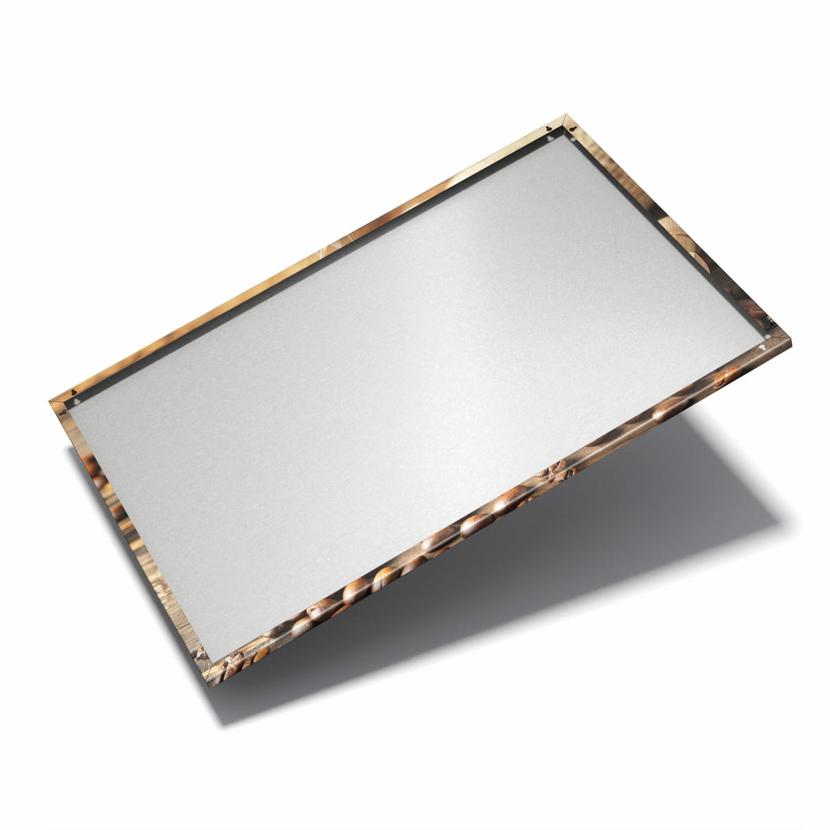 Nur 7 mm – liegt eng an der Wand – Metall Magnettafel - Kaffee mit Holzschaufel