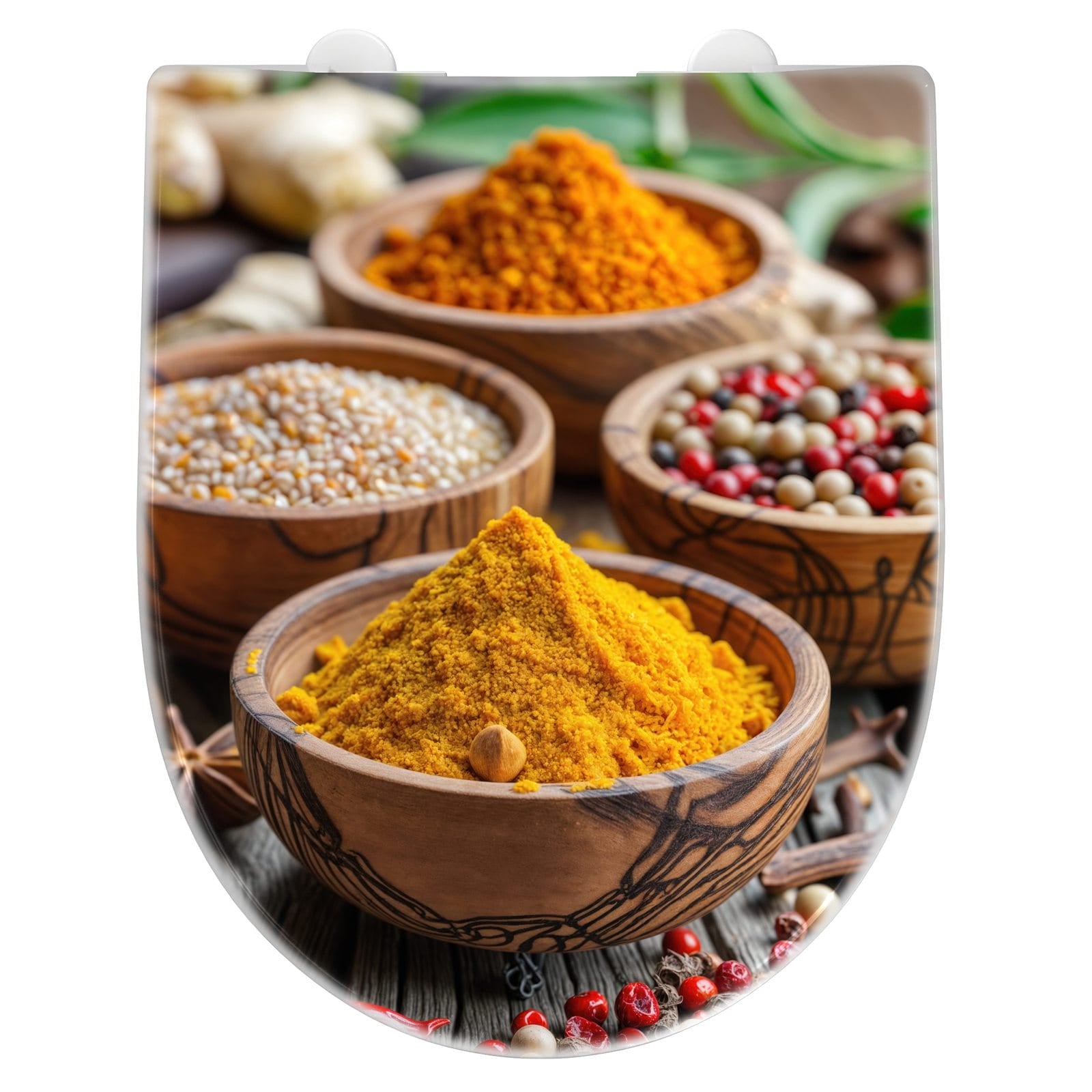 WC-Sitz mit Absenkautomatik Gewürze in Schalen