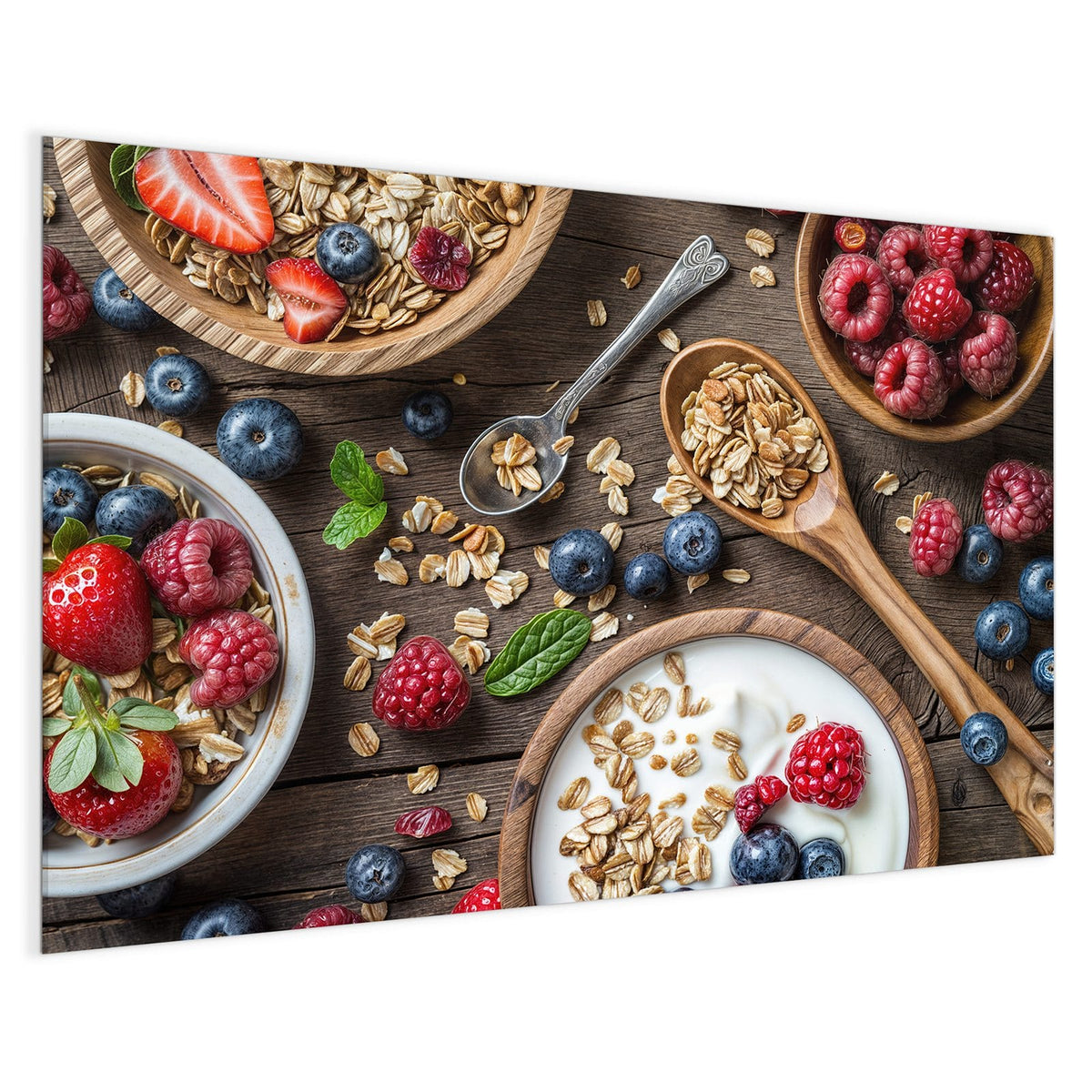 4 mm Glas statt lackiertem Blech – Magnettafel - Joghurt mit Beeren