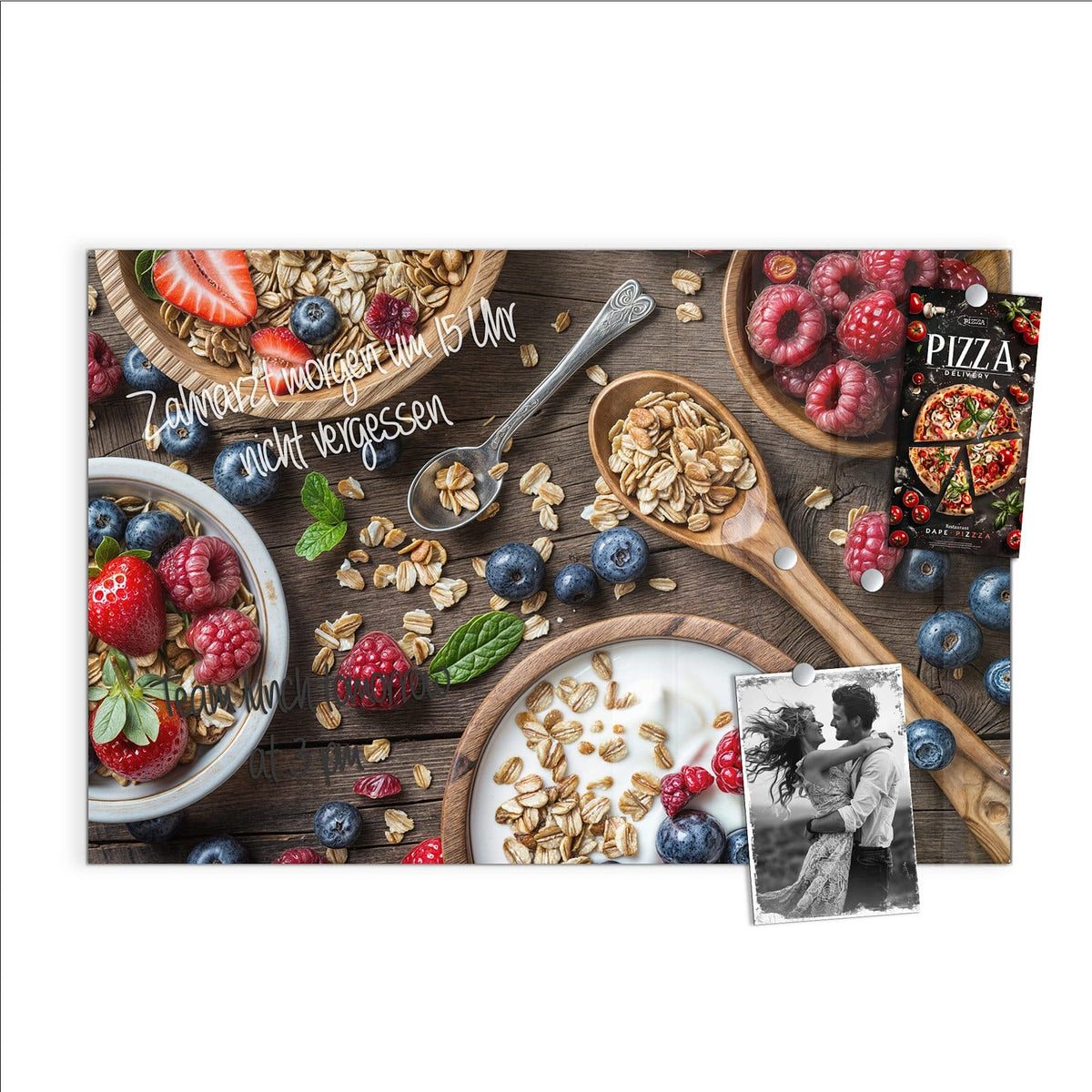 Beschreiben, abwischen, anheften – Magnettafel - Joghurt mit Beeren