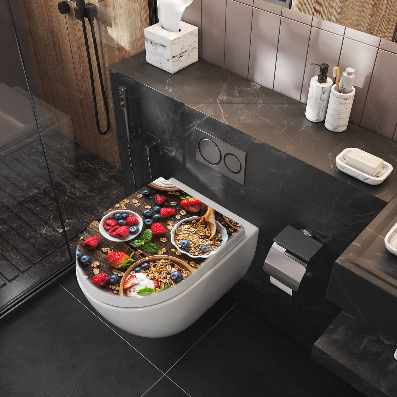 WC-Sitz mit Absenkautomatik Frühstück Müsli