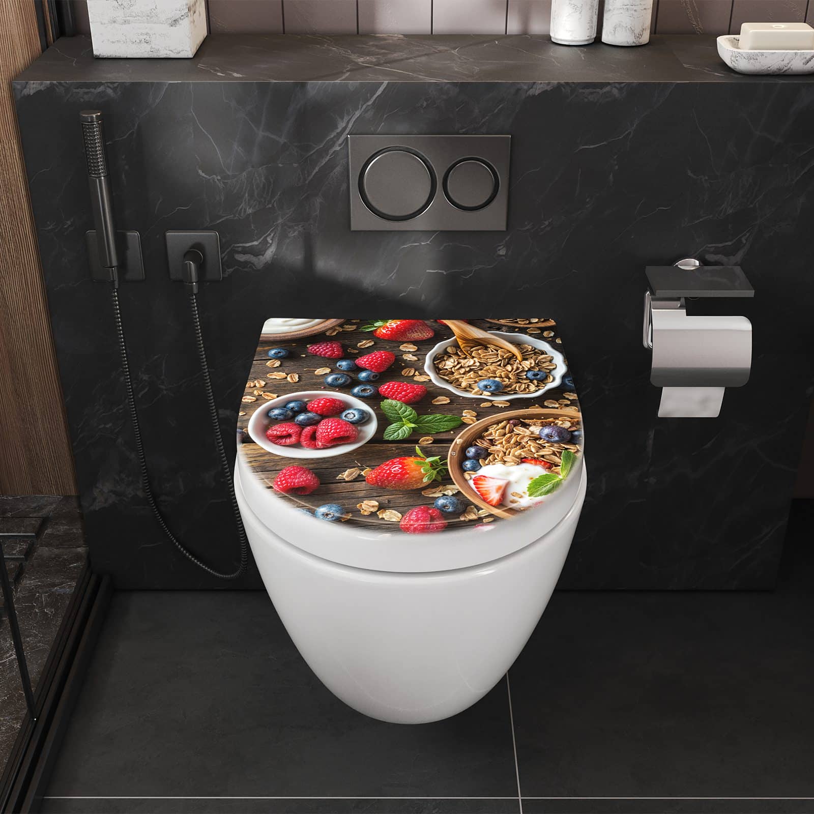 WC-Sitz mit Absenkautomatik Frühstück Müsli