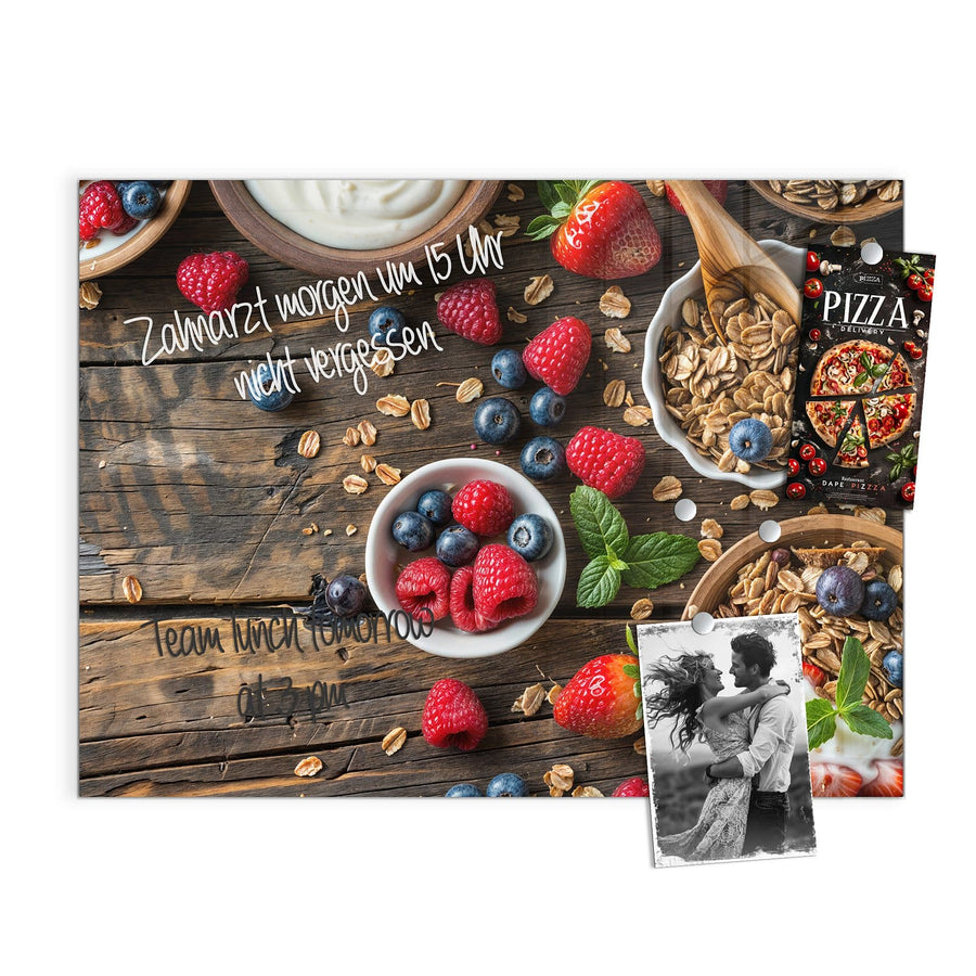 Maße Magnettafel - Müsli und Joghurt