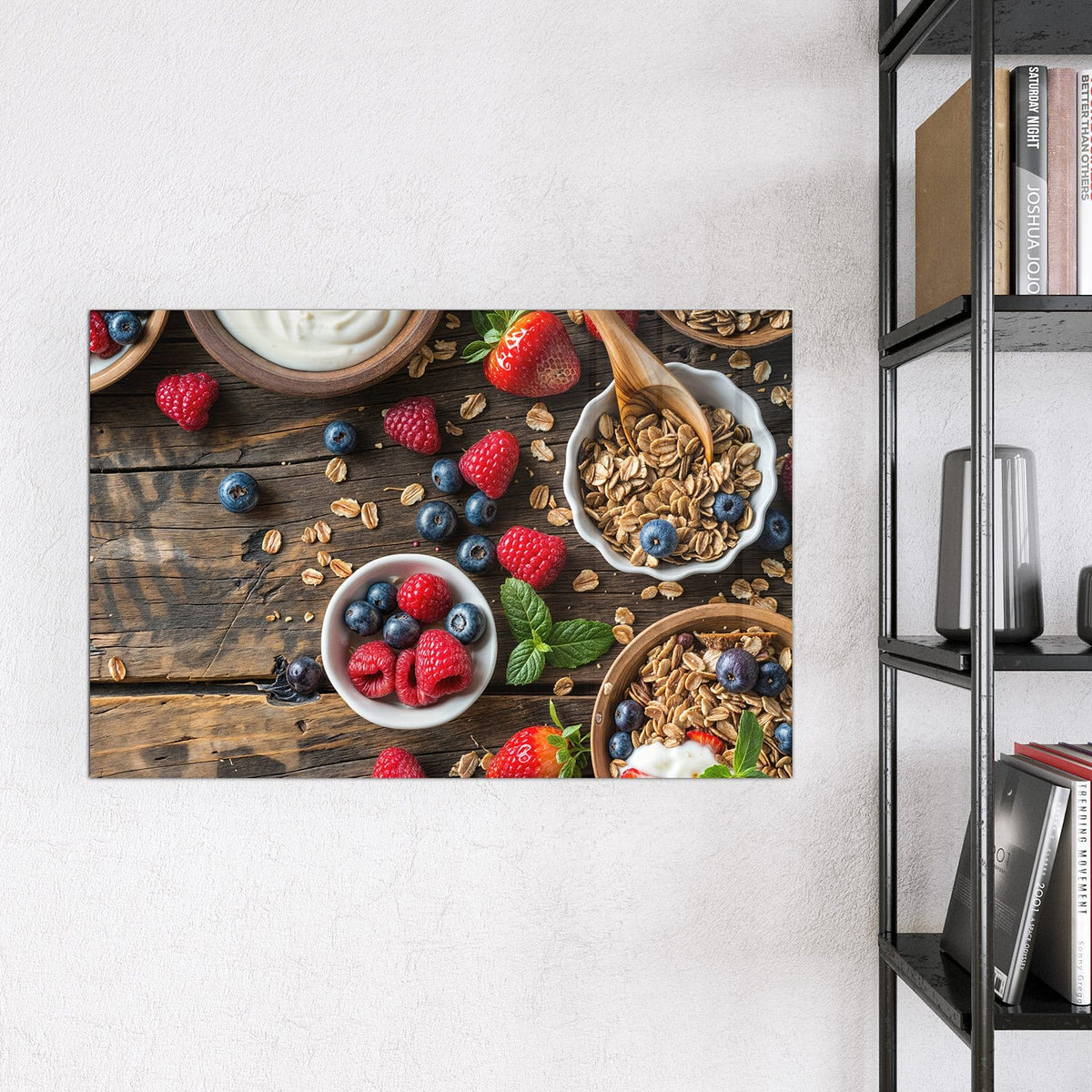 Magnettafel - Müsli und Joghurt – Joghurt mit Beeren und Müsli