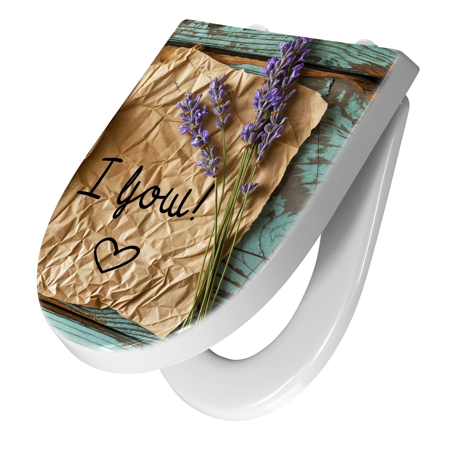 WC-Sitz mit Absenkautomatik Tasse und Lavendel