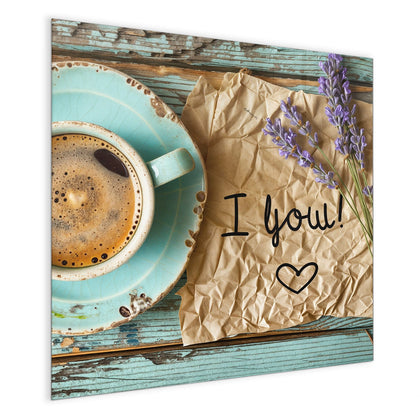 Magnettafel mit dem Motiv Tasse und Lavendel