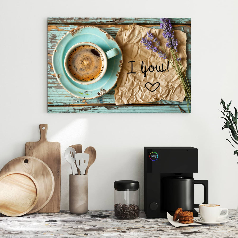 Maße Metall Magnettafel - Tasse und Lavendel